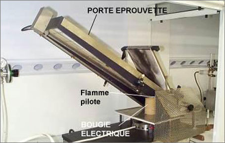 CREPIM : test feu NF F 16-101 - NF P 92-503 - classement M pour matériaux souples (exemple : textiles)