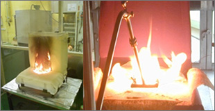 CREPIM : test feu - BS 5852 CRIB V / AM 18 - NF D 60-013 - brûleur de 3kw